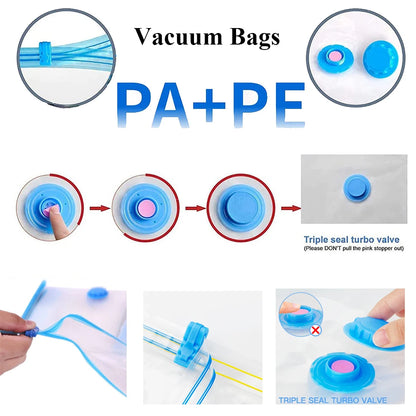 Jumbo Large Ziplock Vacuum Seal Bags with Hand Pump